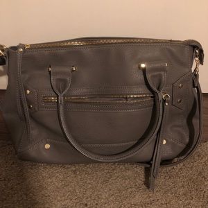 Grey satchel handbag